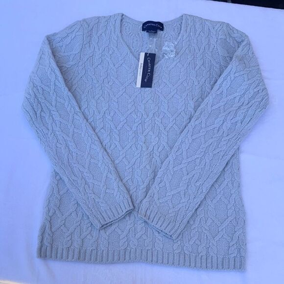 Charter Club Womens Wool Angora Cable Knit Sweater Vintage Size SP - Picture 4 of 12